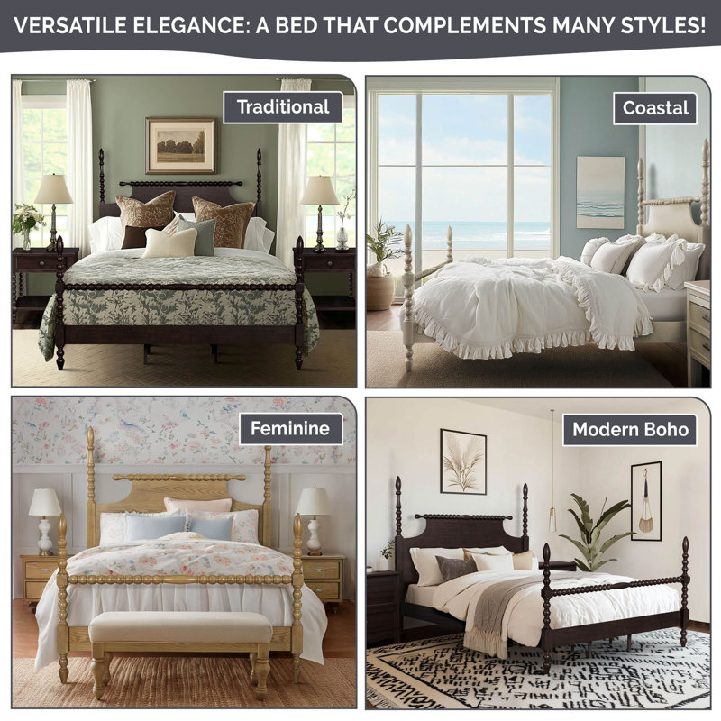 Madison Park Signature Beckett Solid Wood Low-Profile Bed Frame